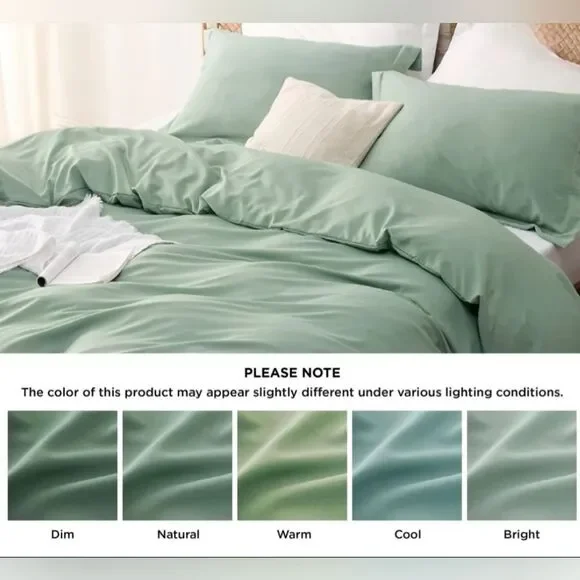 Derived from Bamboo Blend Green King Duvet Cover Set